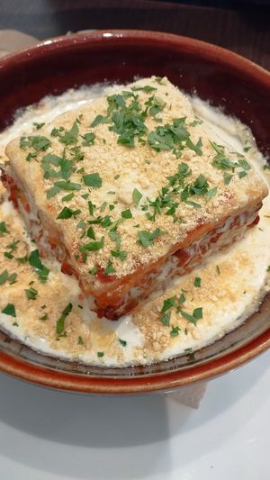 Moussaka amb bolonyesa de soja at La Tastaolletes in Valencia