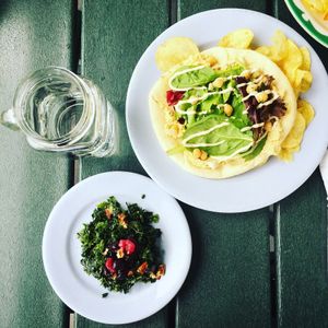 small kale salad and hummus wrap at Beak in Sitka