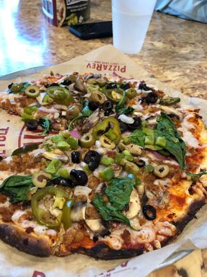 Lots of greens! All vegan at PizzaRev in Sioux Falls