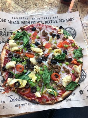 New Spicy Vegan Sausage!!  at PizzaRev in Sioux Falls