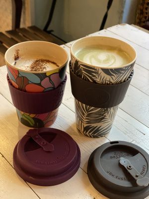 All VEGAN super lattes!! at BEAT Brew Bar in Valencia