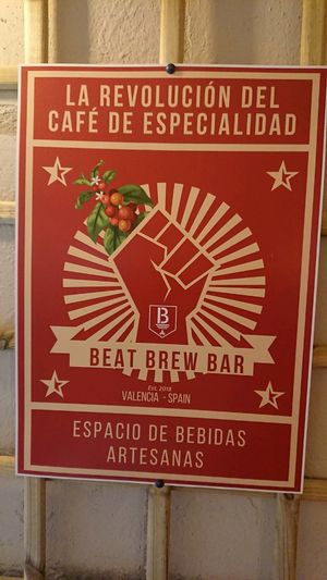 signage at BEAT Brew Bar in Valencia