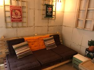 Nice pallet sofa  at BEAT Brew Bar in Valencia