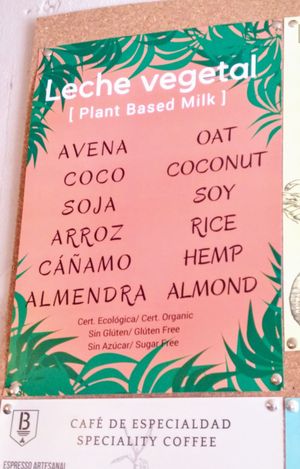 Tienen varias bebidas vegetales. at BEAT Brew Bar in Valencia