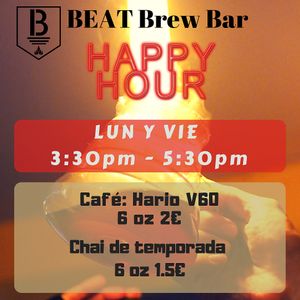 Hello Beaters ?... Sabemos que empezar o terminar la semana puede resultar difícil ☞ Por ello hemos creado Beat's HAPPY HOUR ? A partir de hoy todos los Lunes y Viernes 3: at BEAT Brew Bar in Valencia