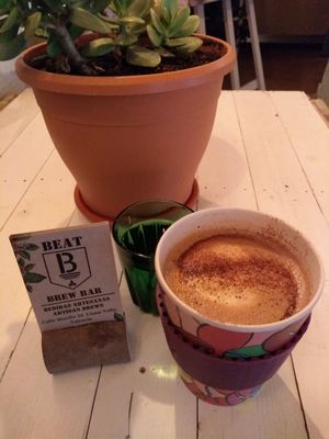 Rainy day moca! Warms you all the way to your tip-toes   at BEAT Brew Bar in Valencia