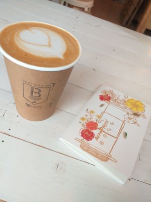 Coffee with almond milk at BEAT Brew Bar in Valencia