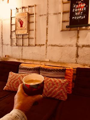 Hemp ‘milk’ double shot latte  at BEAT Brew Bar in Valencia