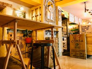 Work table added for additional seating and Beat Brews informative and productive workshops which they host often. at BEAT Brew Bar in Valencia