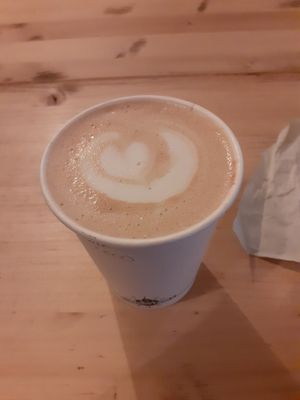 Coffee with coconut milk at BEAT Brew Bar in Valencia