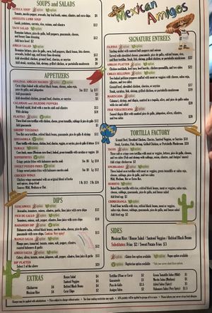 Many vegan and veggie options  at Mexican Amigos in Richmond Hill