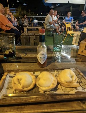 The vegan empanadas at Cafe del Far in Salou