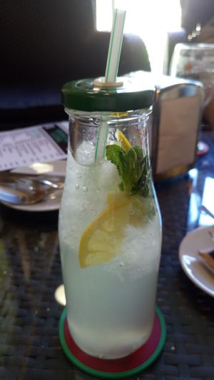 Delicious homemade lemonade  at Cafe del Far in Salou