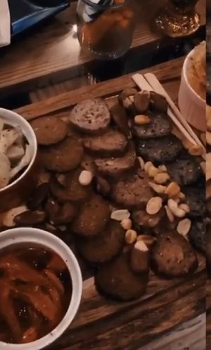 Vegan chorizo  at Cafe del Far in Salou