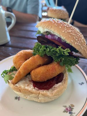 Vegan shrimp burger  at Burger World in Berlin