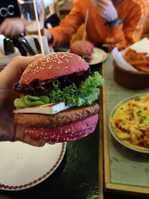 Vegan Burguer with "haloumi" style. at Burger World in Berlin