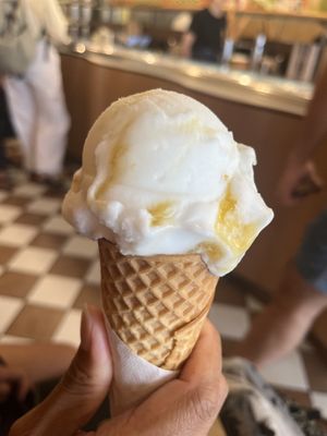 Salted coconut & mango  at Gelato Messina in Newtown