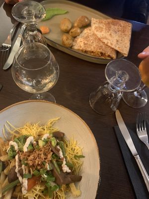 Vegan poutine and quesadillas  at Annie's Kitchen in Lille