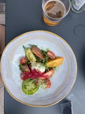 Tomato and homemade mozzarella salad  at Annie's Kitchen in Lille