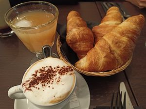 Croissant Juice and cappuccino at Annie's Kitchen in Lille