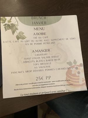 Brunch menu  at Annie's Kitchen in Lille