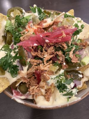 Nachos with gooey cheese!   at Annie's Kitchen in Lille