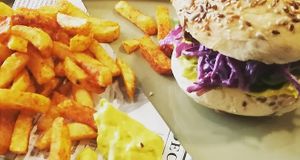 Seitan burger at Annie's Kitchen in Lille