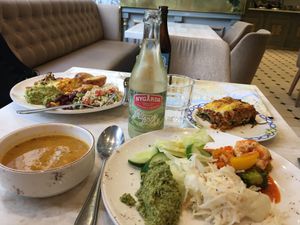 Delicious meal, most dishes are Vegan. Classic swedish buffet-restaurant with a nice and friendly atmosphere.  at Andrum Cafe in Gothenburg