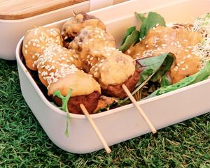Satay Skewers - the special Chef’s satay sauce is a must try 😋  at Plant Based Eatery - Food Stand in Wollongong