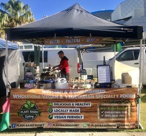 The chef getting ready at Plant Based Eatery 🔥🔥🔥 at Plant Based Eatery - Food Stand in Wollongong