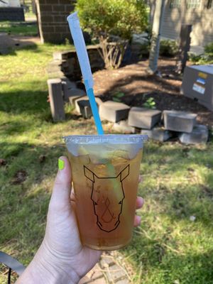 Black and gold ice tea  at Fix & Repeat in Bend