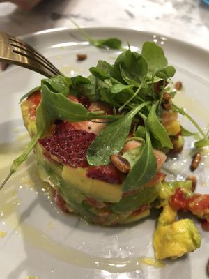 Avocado strawberry “tartare.” at Herbivore - Shin Kong Mitsukoshi in Taipei