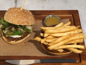 Philly cheese vurger (NT$360) at Herbivore - Shin Kong Mitsukoshi in Taipei