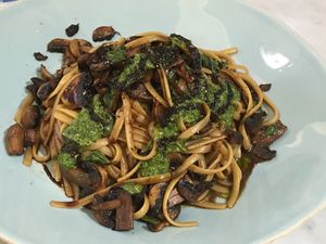 Balsamic mushroom pasta with pesto (NT$430) at Herbivore - Shin Kong Mitsukoshi in Taipei