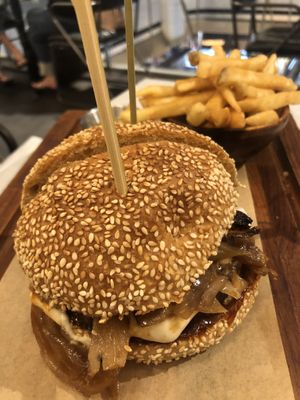 BBQ Vurger, didn’t know if the bun is whole-wheat at Herbivore - Shin Kong Mitsukoshi in Taipei