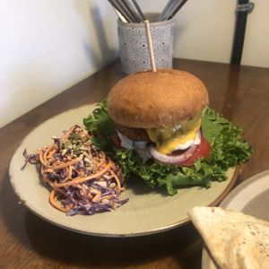 V-cheese burger at And 유 (Yu) Cafe in Jeju