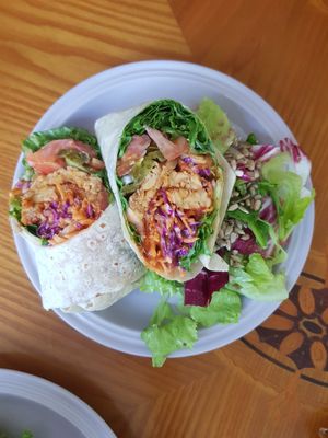 Tempeh wrap (great pic, aye?) at And 유 (Yu) Cafe in Jeju