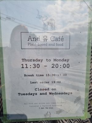 Opening hours at And 유 (Yu) Cafe in Jeju