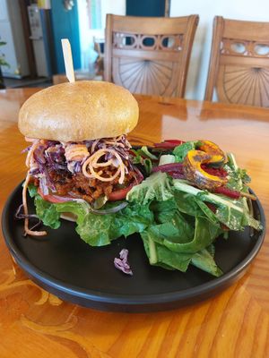 Pulled "pork" sandwich at And 유 (Yu) Cafe in Jeju