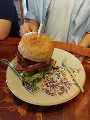 Bulgogi burger at And 유 (Yu) Cafe in Jeju