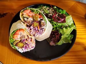 Falafel Wrap at And 유 (Yu) Cafe in Jeju