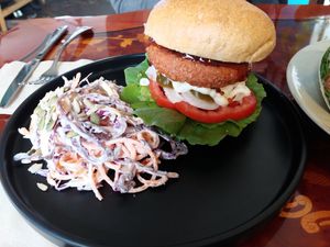 Veef cheese burger at And 유 (Yu) Cafe in Jeju