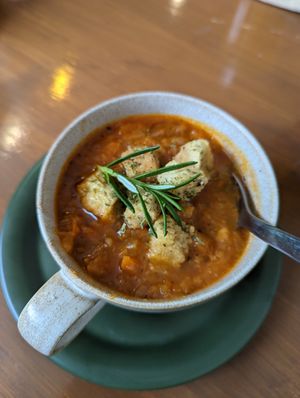 Soup of the day, highly recommend at And 유 (Yu) Cafe in Jeju