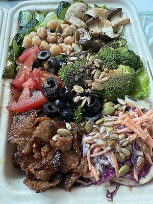 Bulgogi salad - takeout order.  at And 유 (Yu) Cafe in Jeju