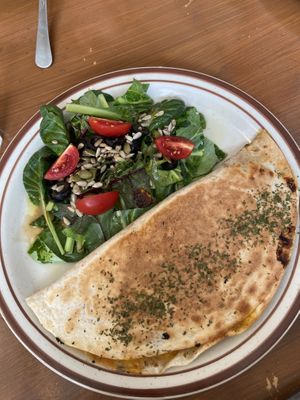 Quesadilla - best vegan cheese   at And 유 (Yu) Cafe in Jeju