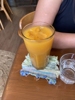 Fresh tangerine juice   at And 유 (Yu) Cafe in Jeju
