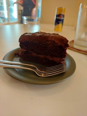 Dark chocolate cake at And 유 (Yu) Cafe in Jeju