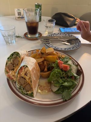 Chicken wrap at And 유 (Yu) Cafe in Jeju
