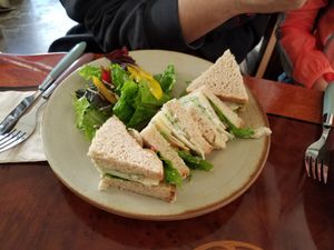 Veggie sandwich at And 유 (Yu) Cafe in Jeju