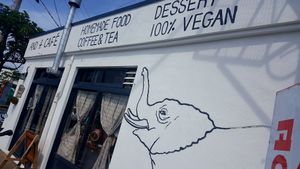 The outside at And 유 (Yu) Cafe in Jeju